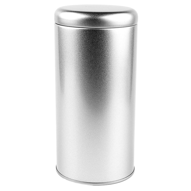 Dose aus Metall mit Deckel, rund, Ø 8,5cm, 17,5cm hoch, 990ml, silber-matt | Verschiedenes | Deko-Artikel | Deko- & Geschenkartikel