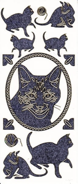 Microglitter-Sticker, Katze, anthrazit