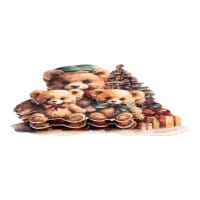 3-D Motive, Teddys im Winter, 6,5-8,5cm, 10 Motive