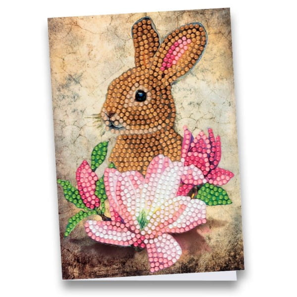 Diamond-Painting-Grußkarte, Hase 1, 11,5cm x 16,5cm, inkl. Zubehör