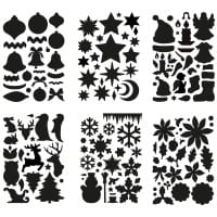 Laser-Kunststoff-Schablonen, DIN A4, Winter, Weihnachten, 6 Stück