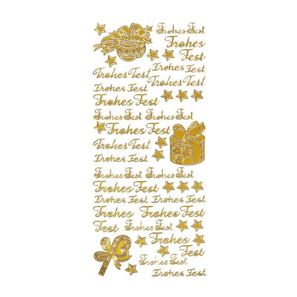 Sticker, Frohes Fest, gold
