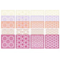Laser-Kartenaufleger, Blumen 1, 14cm x 14cm, 4 versch. Designs, 5 Farbtöne, 20 Stück