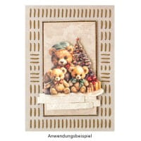 3-D Motive, Teddys im Winter, 6,5-8,5cm, 10 Motive