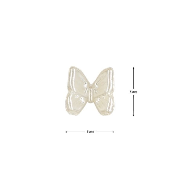 Miniatur-Schmuckstein-Schmetterlinge, perlmutt, 0,6cm x 0,6cm x 0,3cm, champagner, 100 Stück