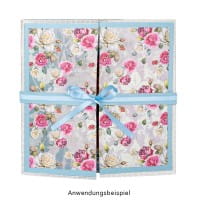 Duo-Design-Papiere, Rosen Deluxe 1, beidseitig bedruckt, 25cm x 25cm, 250g/m², 20 Blatt