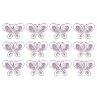 Kristallkunst-Schmucksteine, Schmetterling 2, 3,3cm x 4,5cm, transparent, klar, irisierend, 12 Stück