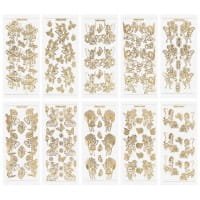 Gravur-Sticker, Zauberhafte Elfen, transparent/gold, 10 Bogen