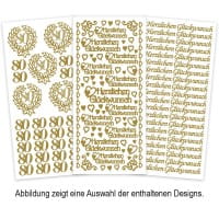 Sticker, Schriften/Anlässe, verschiedene Farben und Folien, 20 Bogen