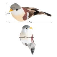 Deko-Federvögel, Sortierung 2, 2,2cm x 7cm x 2,8cm, braun, 9 Stück