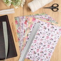 Selbstklebende Stoffe, Rosen, DIN A4, verschiedene Designs, 10 Stück