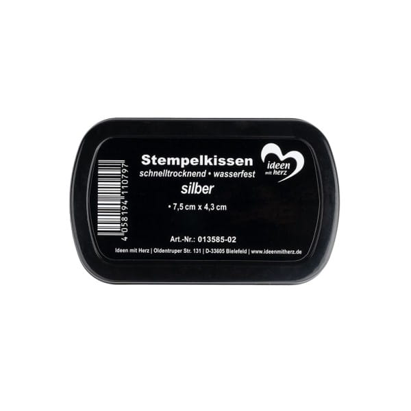 Stempelkissen, schnelltrocknend, wasserfest, 7,5cm x 4,3cm, silber