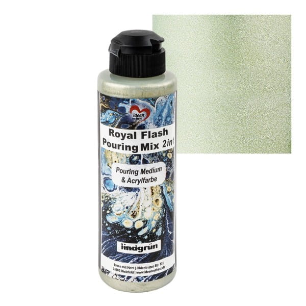 Royal Flash Pouring Mix, 2 in 1, Pouring Medium & Acrylfarbe, lindgrün, 180ml