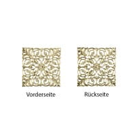 Metall-Ornamente, Design 36, 6,5cm x 6,5cm, hellgold, 4 Stück
