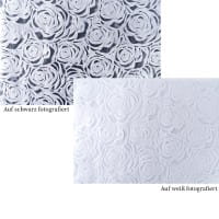 Relief-Vlies Deluxe, Rosen, 30cm breit, 5m lang, auf Rolle, weiß