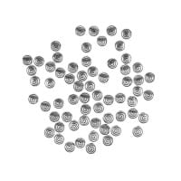 Perlen, mit Spiral-Relief, Ø 6mm, silber, 60 Stück