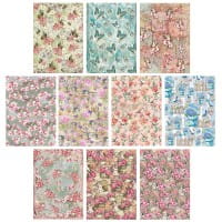Selbstklebende Stoffe, Vögel & Schmetterlinge, DIN A4, versch. Designs, 10 Stück