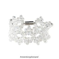 Perlen, Rondelle, facettiert, 0,6cm x 0,4cm, transparent-irisierend, 30 Stück