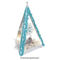 Falt-Laternen, Pyramide, 280g/m², 27,5cm x 18,5cm x 21cm, silber, 3 Stück