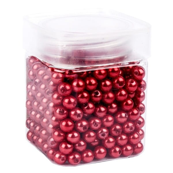 Perlen, Perlmutt, Ø 8mm, rot, 120g