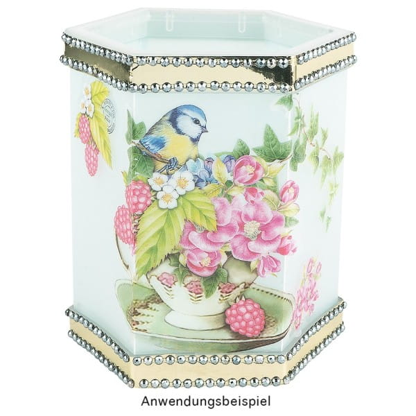 Transparent-Stickerbogen, Vintage Vögel & Schmetterlinge, versch. Designs, 10cm x 30cm, 10 Bogen