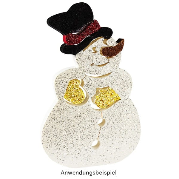 Deko-Schneemann aus Polystyrol, 39cm x 25cm x 3cm