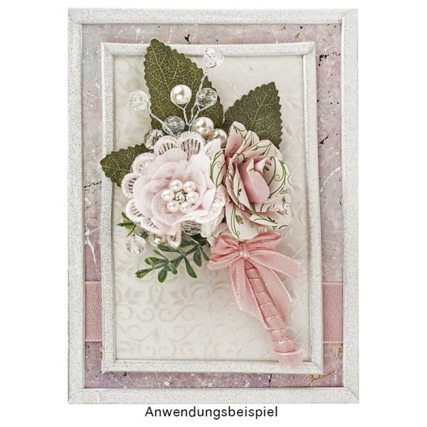 Spitzen-Blüten, mit Perlen, Ø 5cm, rosa, 10 Stück
