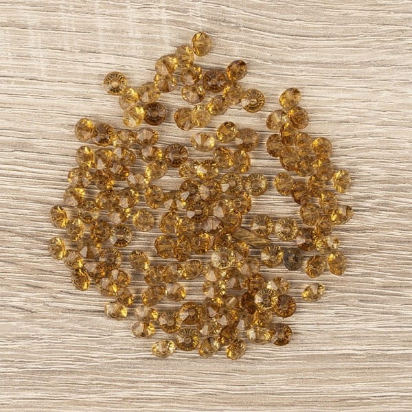 Facetten-Perlen, transparent, Ø6mm, mocca, 100 Stück