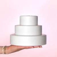 Styropor-Torte, 3 Styropor-Podeste, Ø20 cm, Ø15 cm, Ø10 cm