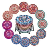Diamond-Painting-Untersetzer, Mandala 2, inkl. Werkzeug & Zubehör, 12 Stück