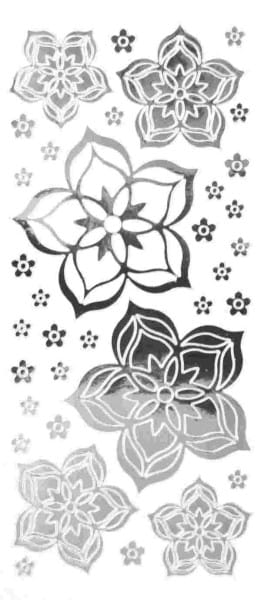Sticker, Blüten, Spiegelfolie, silber