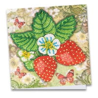 Diamond-Painting-Grußkarte, Erdbeeren, 16cm x 16cm, inkl. Zubehör