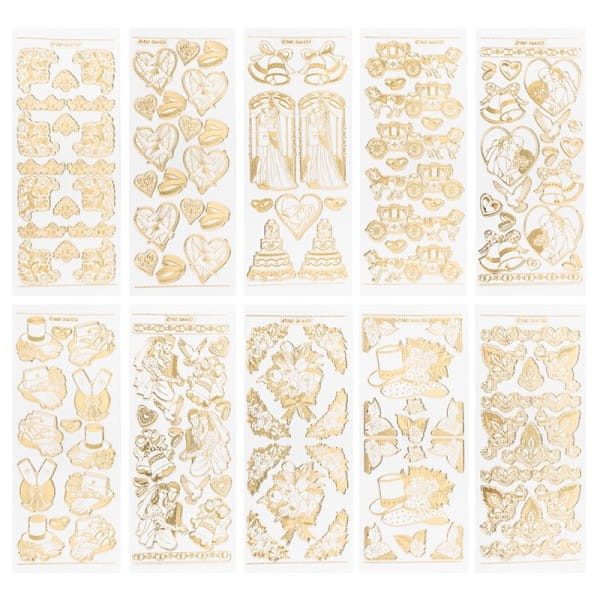 Gravur-Sticker, Hochzeit, 10 Bogen