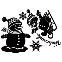 Stanzschablonen, Schneemänner, 5 Stück