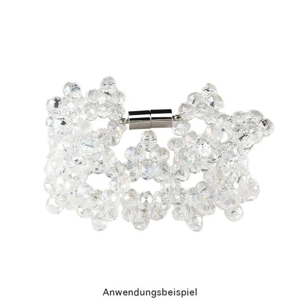 Perlen, Rondelle, facettiert, 0,6cm x 0,4cm, transparent-irisierend, 30 Stück