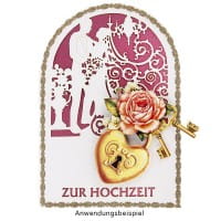 Laser-Grußkarten, Zur Hochzeit 1, 11,3cm x 16,1cm, naturweiß, inkl. Einleger & Umschläge, 10 Stück