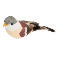 Deko-Federvögel, Sortierung 2, 2,2cm x 7cm x 2,8cm, braun, 9 Stück