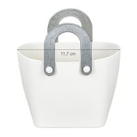 Deko-Gefäß mit Henkeln, 8,3cm x 11,7cm x 7,5cm, Rohling, weiß