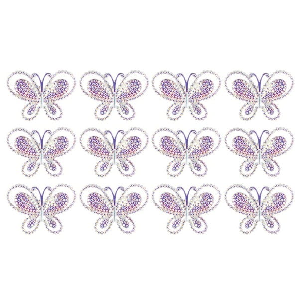 Kristallkunst-Schmucksteine, Schmetterling 2, 3,3cm x 4,5cm, transparent, klar, irisierend, 12 Stück