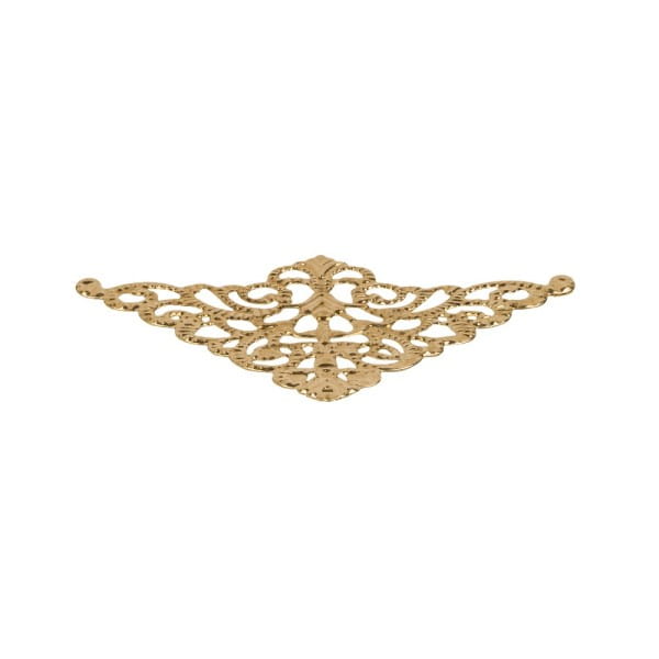 Metall-Ornamente, Design 21, 7,6cm x 5cm, hellgold, 9 Stück