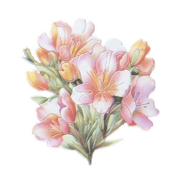 3-D Relief-Sticker, Blumensträuße 1, verschiedene Größen, selbstklebend