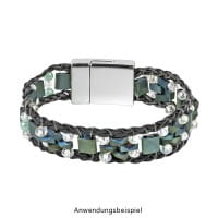 Hämatit-Perlen, Quadrat, 6mm x 6mm x 3mm, matt-grünblau changierend, 30 Stück