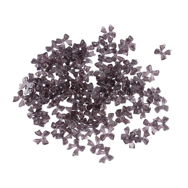 Miniatur-Schmuckstein-Schleifen, transparent, 0,9cm x 1cm x 0,2cm, aubergine, 100 Stück