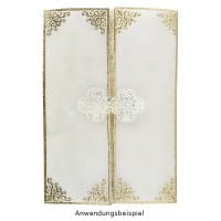 Kristallkunst-Schmucksteine, Ornament, 2,9cm x 5,3cm, transparent, klar, irisierend, 10 Stück