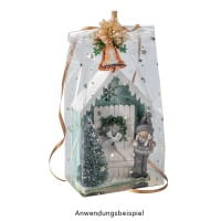 Blockbodenbeutel, Sterne, 12cm x 8cm, 25cm hoch, goldener Foliendruck & Einlegeboden, 30 Stück