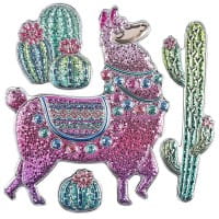 Relief-Sticker, Lama, Pailletten-Optik, 25cm x 25cm