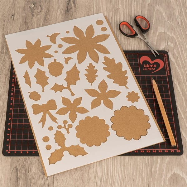 Laser-Kunststoff-Schablonen, DIN A4, Winter, Weihnachten, 6 Stück