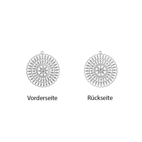 Metall-Ornamente, Design 38, Ø 5,5cm, silber, 3 Stück