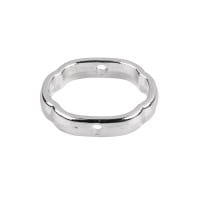 Perlenrahmen, Zieroval, außen 1,3cm x 1,5cm, innen 1,1cm x 1,3cm, silber, 14 Stück