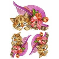 Color Bügeltransfers, DIN A4, Katze mit Hut